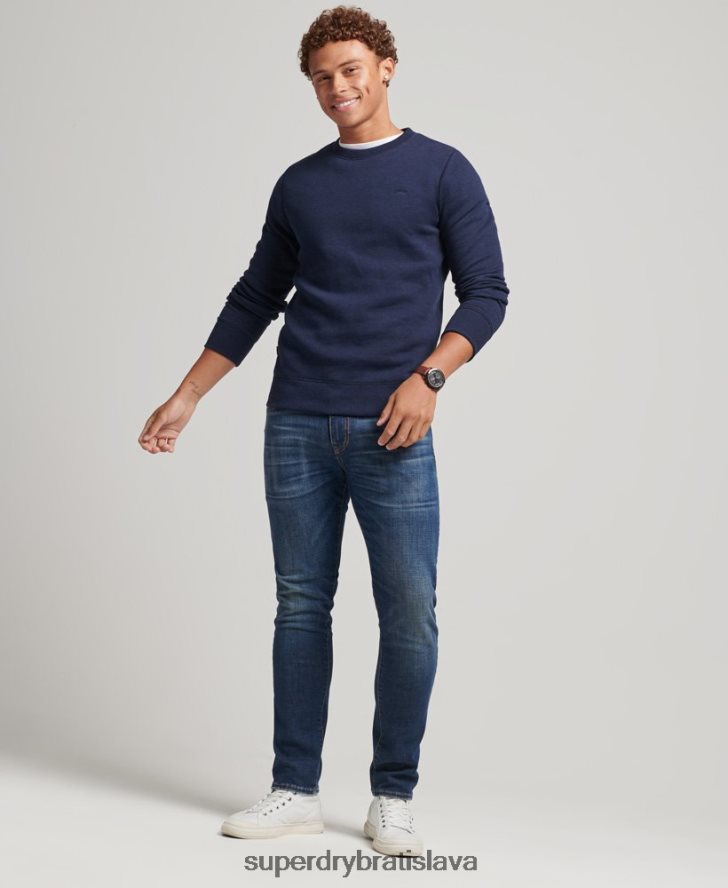 Superdry muži mikina s esenciálnym logom z organickej bavlny 6B4ZTR5020 oblečenie námorníctvo