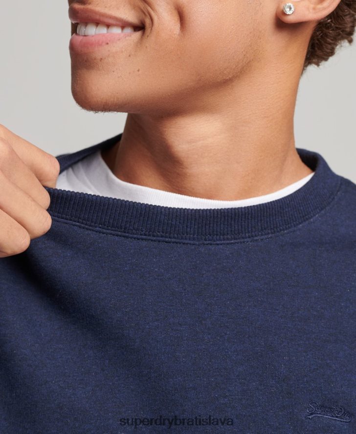 Superdry muži mikina s esenciálnym logom z organickej bavlny 6B4ZTR5020 oblečenie námorníctvo