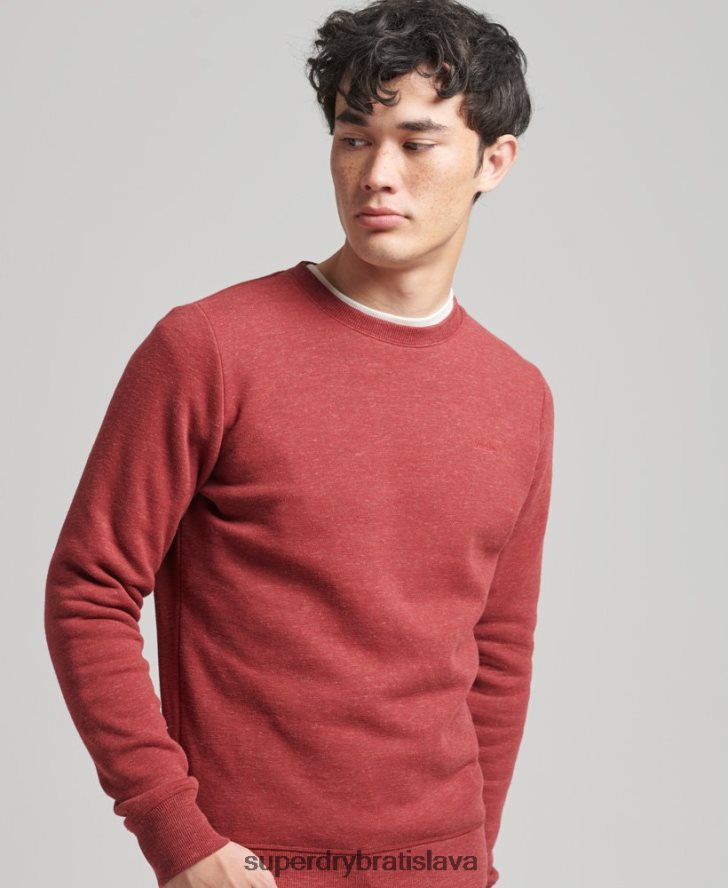 Superdry muži mikina s esenciálnym logom z organickej bavlny 6B4ZTR5037 oblečenie červená