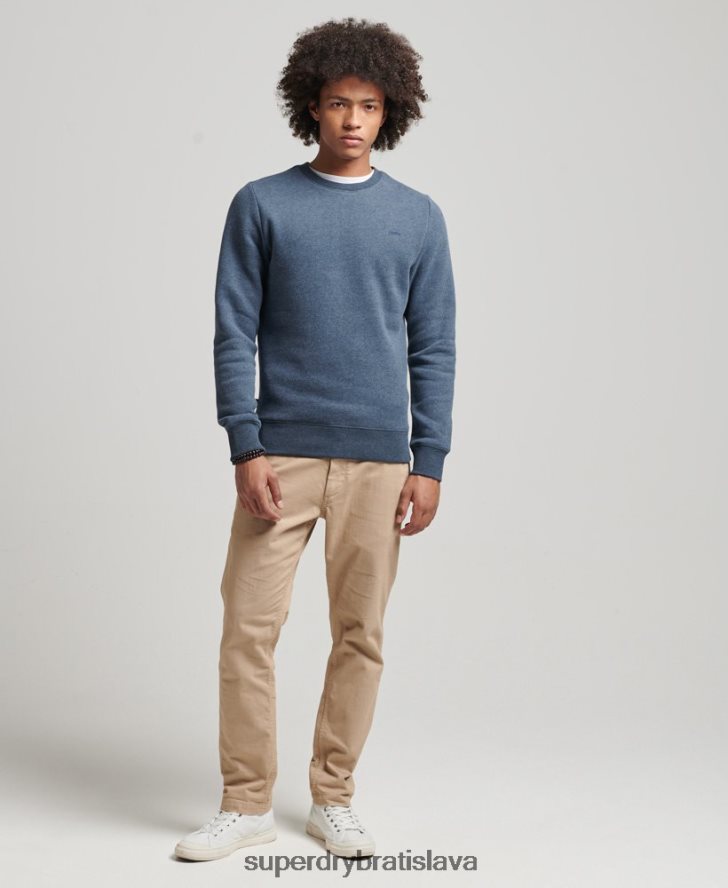 Superdry muži mikina s esenciálnym logom z organickej bavlny 6B4ZTR5165 oblečenie námorníctvo