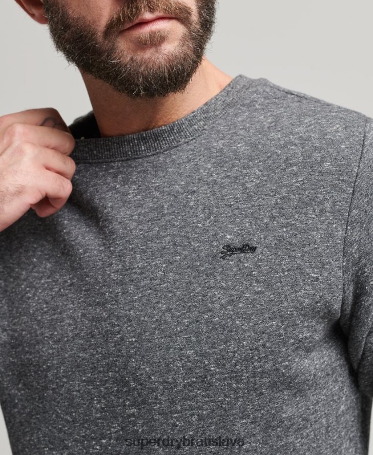 Superdry muži mikina s esenciálnym logom z organickej bavlny 6B4ZTR5226 oblečenie tmavošedý