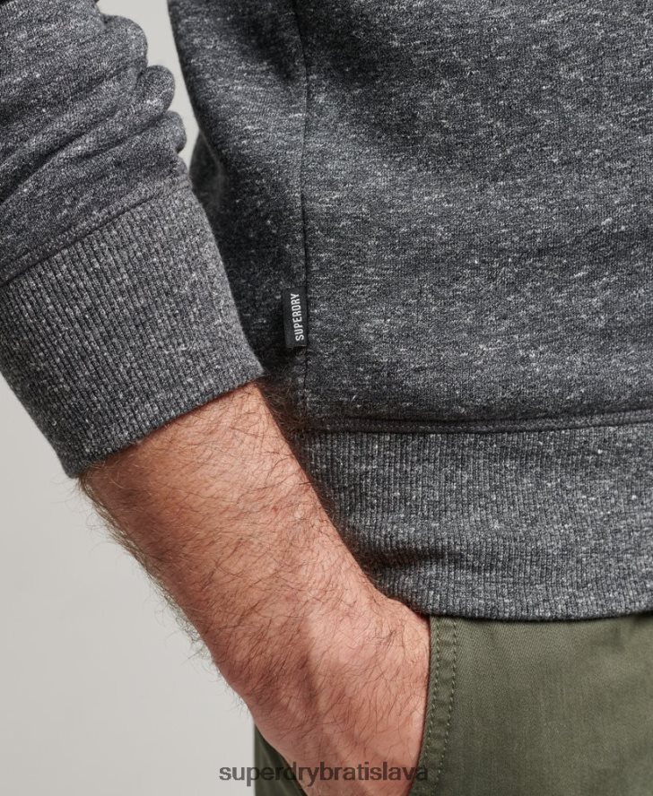 Superdry muži mikina s esenciálnym logom z organickej bavlny 6B4ZTR5226 oblečenie tmavošedý