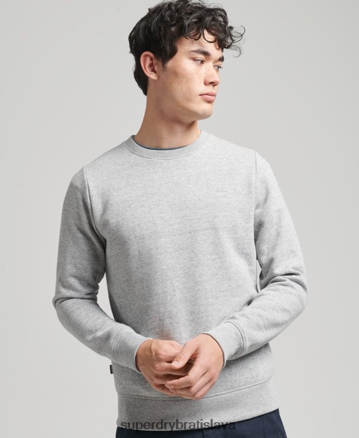 Superdry muži mikina s esenciálnym logom z organickej bavlny 6B4ZTR554 oblečenie sivá