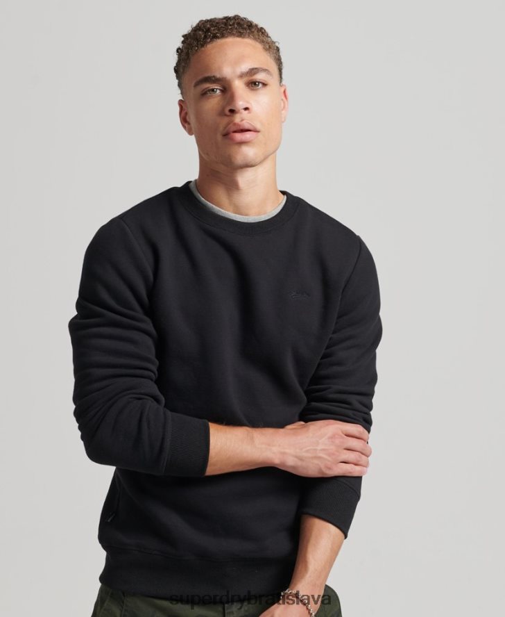 Superdry muži mikina s esenciálnym logom z organickej bavlny 6B4ZTR701 oblečenie čierna