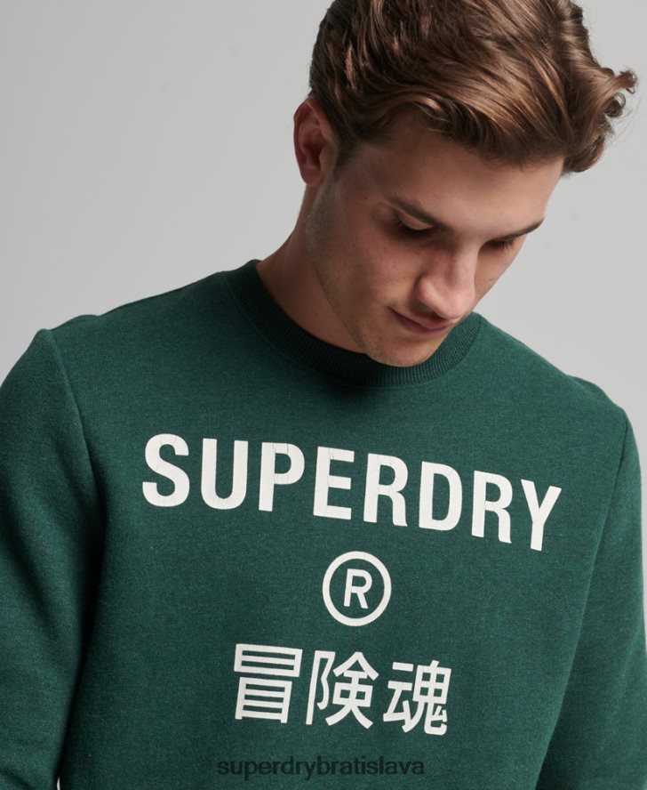 Superdry muži mikina s firemným logom marl crew 6B4ZTR5102 oblečenie zelená