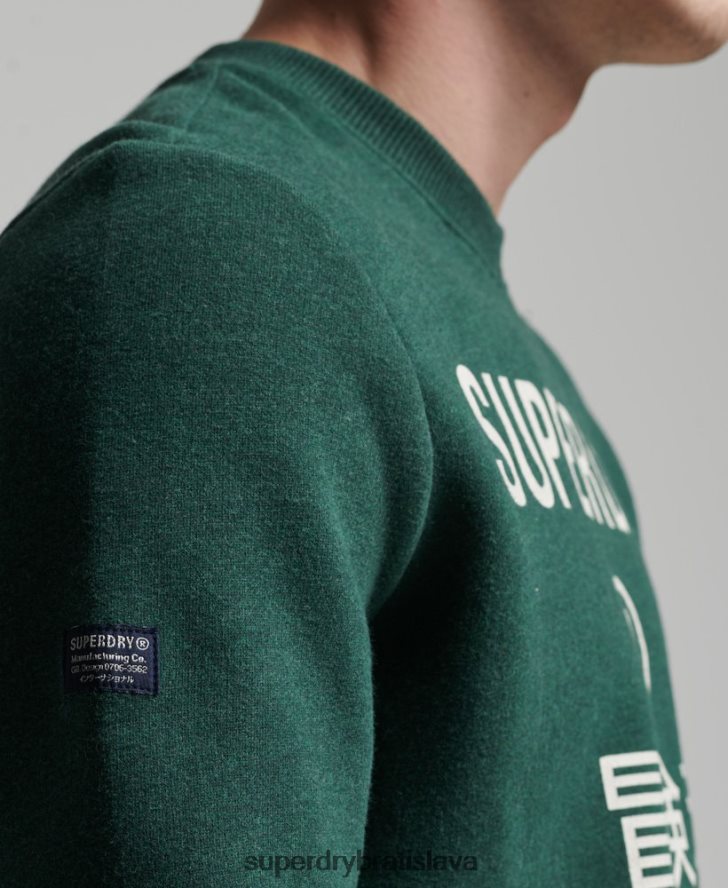 Superdry muži mikina s firemným logom marl crew 6B4ZTR5102 oblečenie zelená
