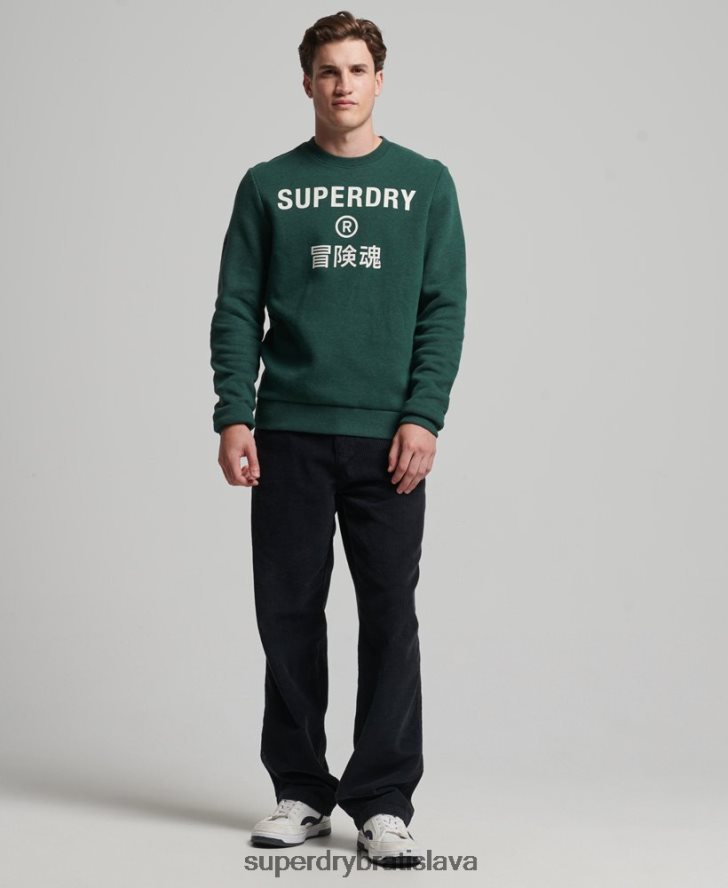 Superdry muži mikina s firemným logom marl crew 6B4ZTR5102 oblečenie zelená