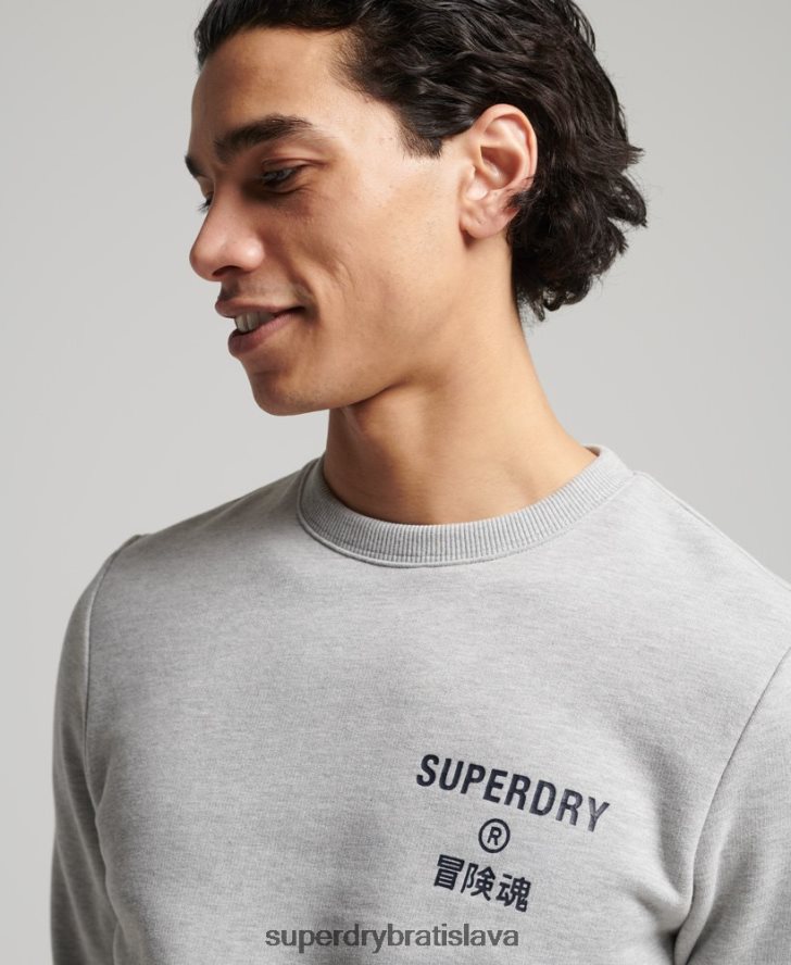 Superdry muži mikina s firemným logom marl crew 6B4ZTR5179 oblečenie sivá