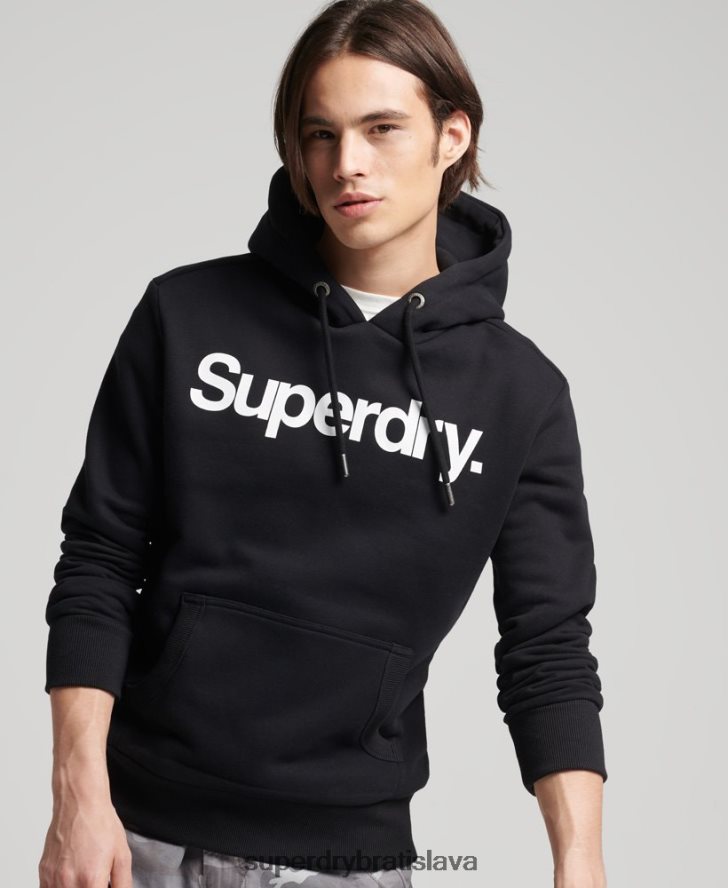 Superdry muži mikina s jadrom s logom 6B4ZTR5196 oblečenie čierna