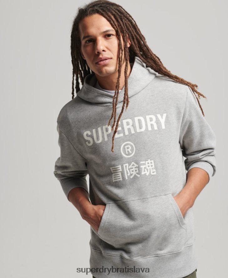 Superdry muži mikina s kapucňou code core sport 6B4ZTR5007 oblečenie sivá