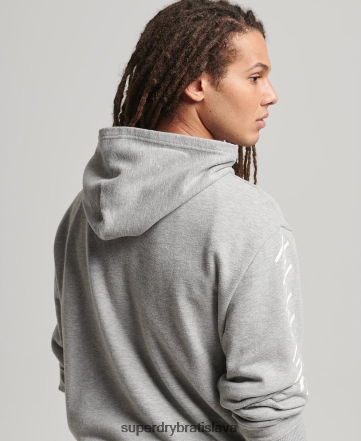Superdry muži mikina s kapucňou code core sport 6B4ZTR5007 oblečenie sivá