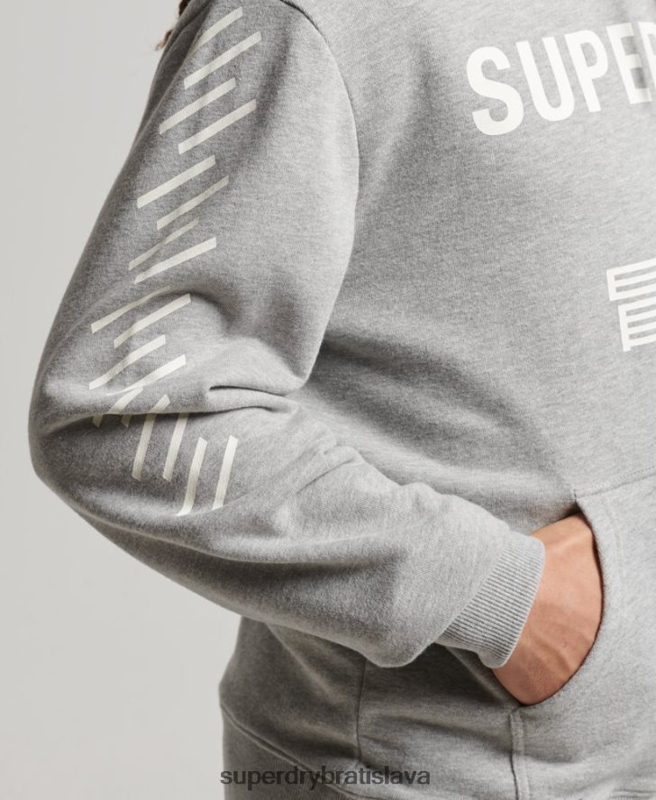 Superdry muži mikina s kapucňou code core sport 6B4ZTR5007 oblečenie sivá