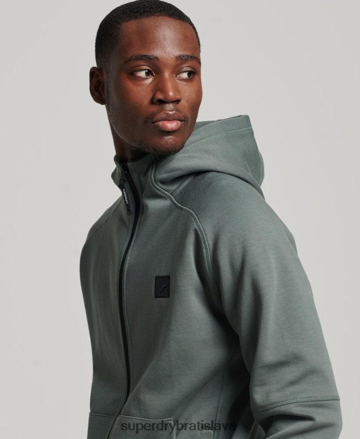 Superdry muži mikina s kapucňou na zips 6B4ZTR458 oblečenie zelená