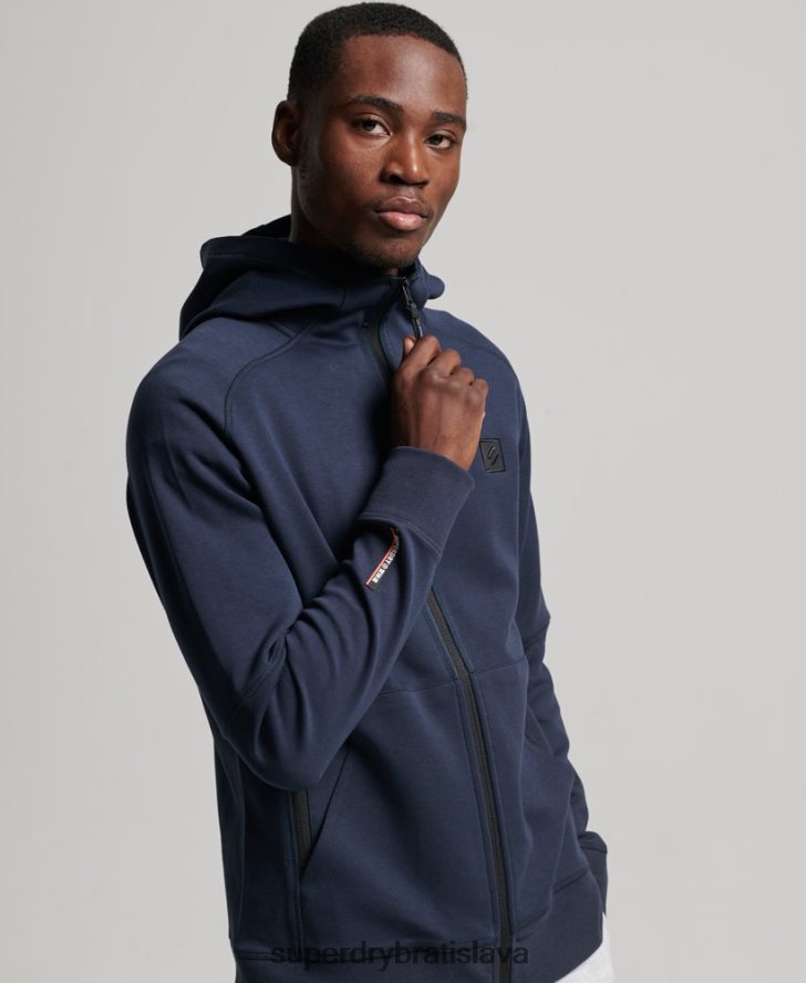 Superdry muži mikina s kapucňou na zips 6B4ZTR461 oblečenie Modrá