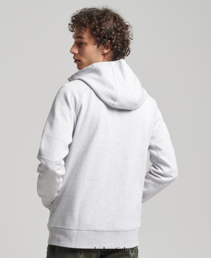 Superdry muži mikina s kapucňou na zips 6B4ZTR643 oblečenie sivá