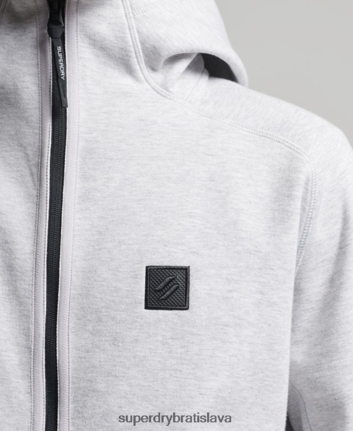 Superdry muži mikina s kapucňou na zips 6B4ZTR643 oblečenie sivá