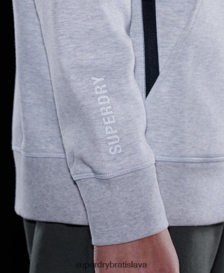 Superdry muži mikina s kapucňou na zips 6B4ZTR643 oblečenie sivá