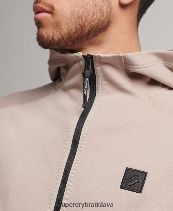 Superdry muži mikina s kapucňou na zips 6B4ZTR81 oblečenie svetlo šedá