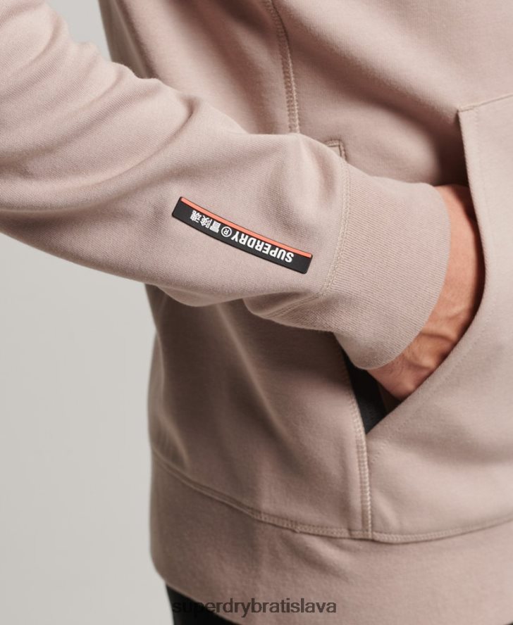 Superdry muži mikina s kapucňou na zips 6B4ZTR81 oblečenie svetlo šedá