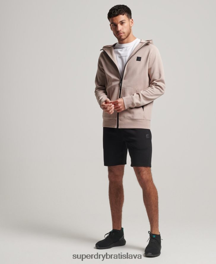 Superdry muži mikina s kapucňou na zips 6B4ZTR81 oblečenie svetlo šedá