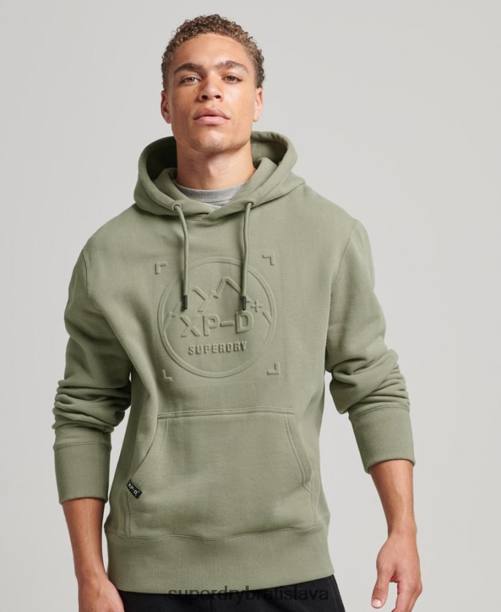 Superdry muži mikina s kapucňou s grafikou xp-d 6B4ZTR5098 oblečenie kaki