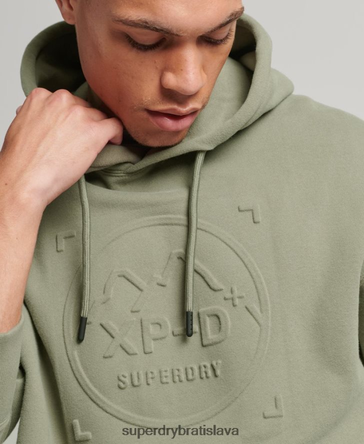 Superdry muži mikina s kapucňou s grafikou xp-d 6B4ZTR5098 oblečenie kaki