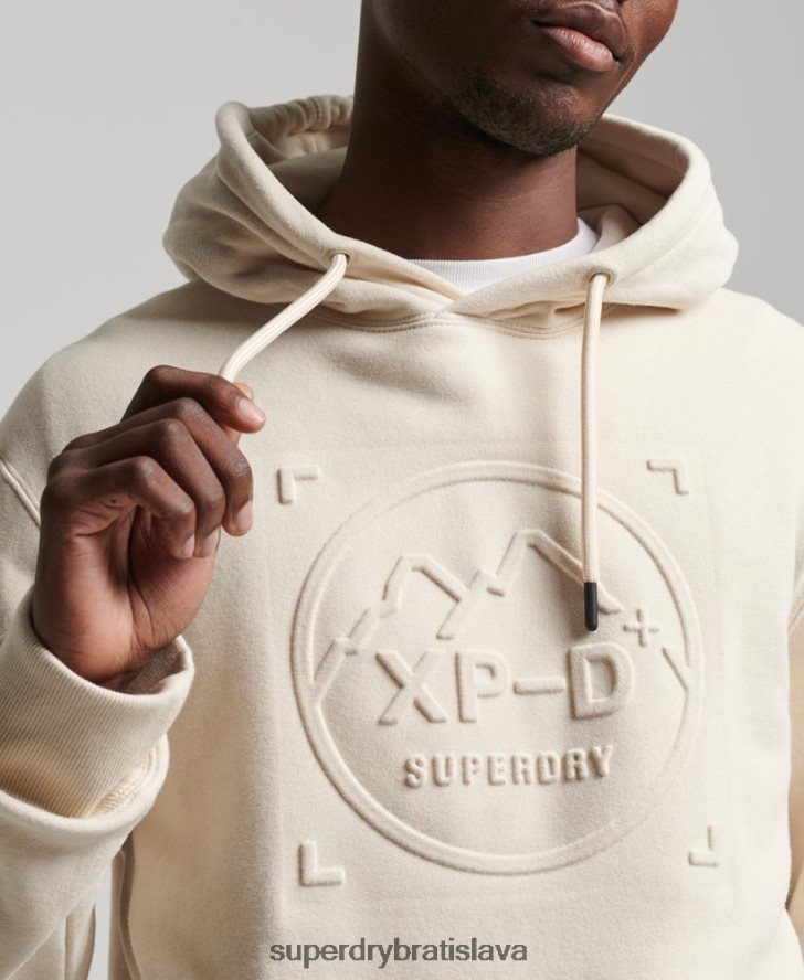 Superdry muži mikina s kapucňou s grafikou xp-d 6B4ZTR5099 oblečenie krém