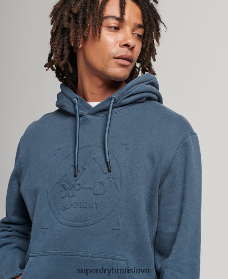 Superdry muži mikina s kapucňou s grafikou xp-d 6B4ZTR717 oblečenie tmavomodrá