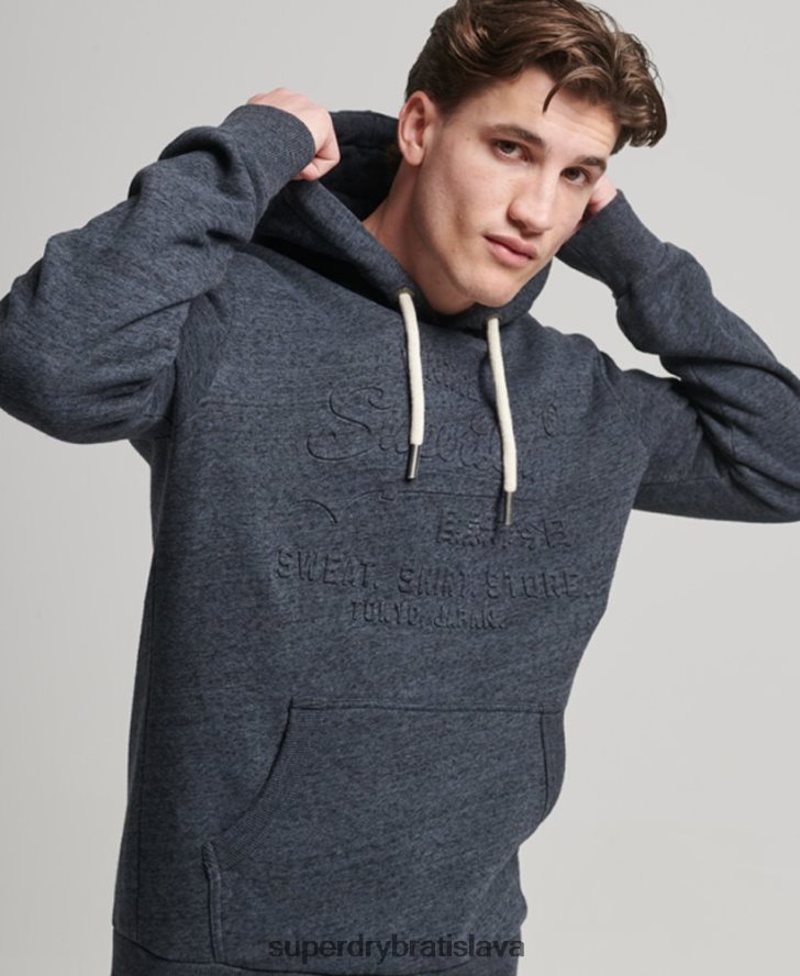 Superdry muži mikina s kapucňou s vintage logom 6B4ZTR767 oblečenie námorníctvo