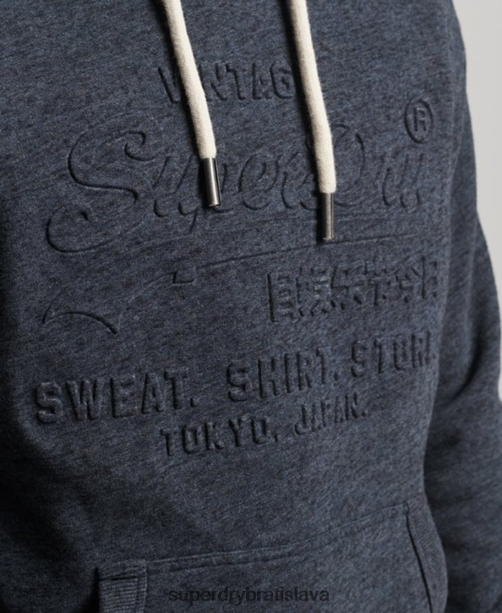 Superdry muži mikina s kapucňou s vintage logom 6B4ZTR767 oblečenie námorníctvo