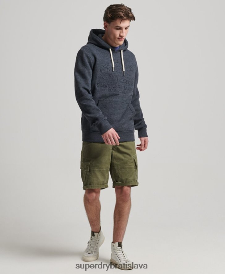 Superdry muži mikina s kapucňou s vintage logom 6B4ZTR767 oblečenie námorníctvo