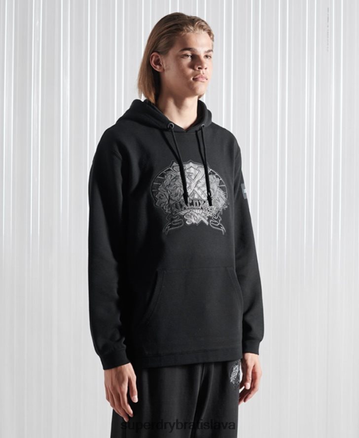 Superdry muži mikina s kapucňou sdx nyc z limitovanej edície 6B4ZTR5237 oblečenie čierna