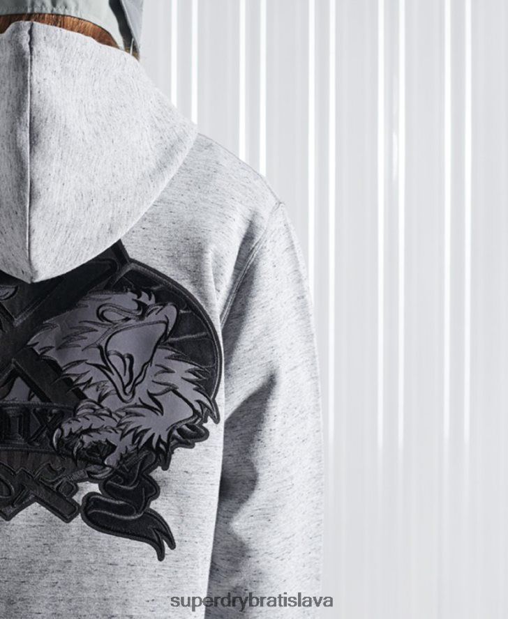 Superdry muži mikina s kapucňou sdx nyc z limitovanej edície 6B4ZTR875 oblečenie sivá