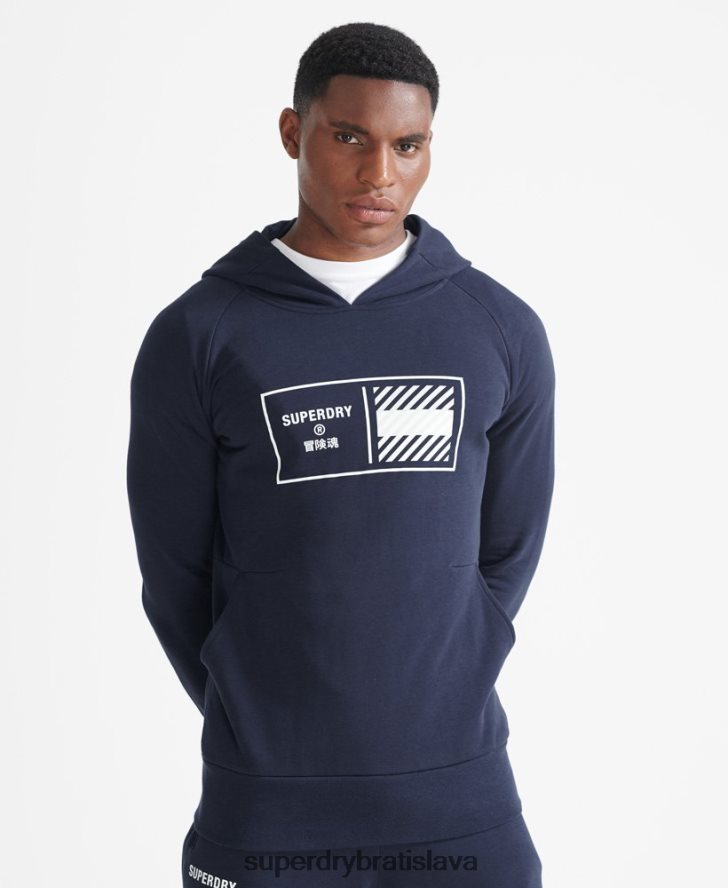 Superdry muži mikina s kapucňou train core 6B4ZTR5197 oblečenie námorníctvo