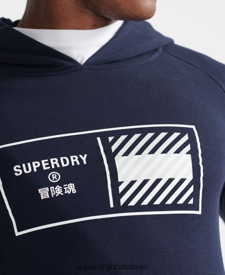 Superdry muži mikina s kapucňou train core 6B4ZTR5197 oblečenie námorníctvo