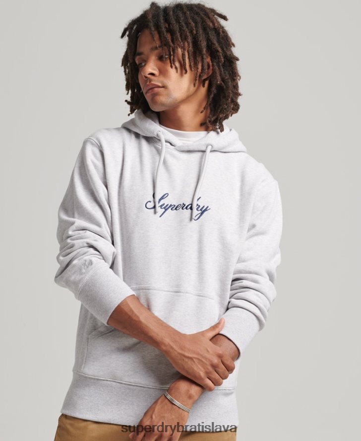 Superdry muži mikina s logom dedičstva 6B4ZTR619 oblečenie sivá