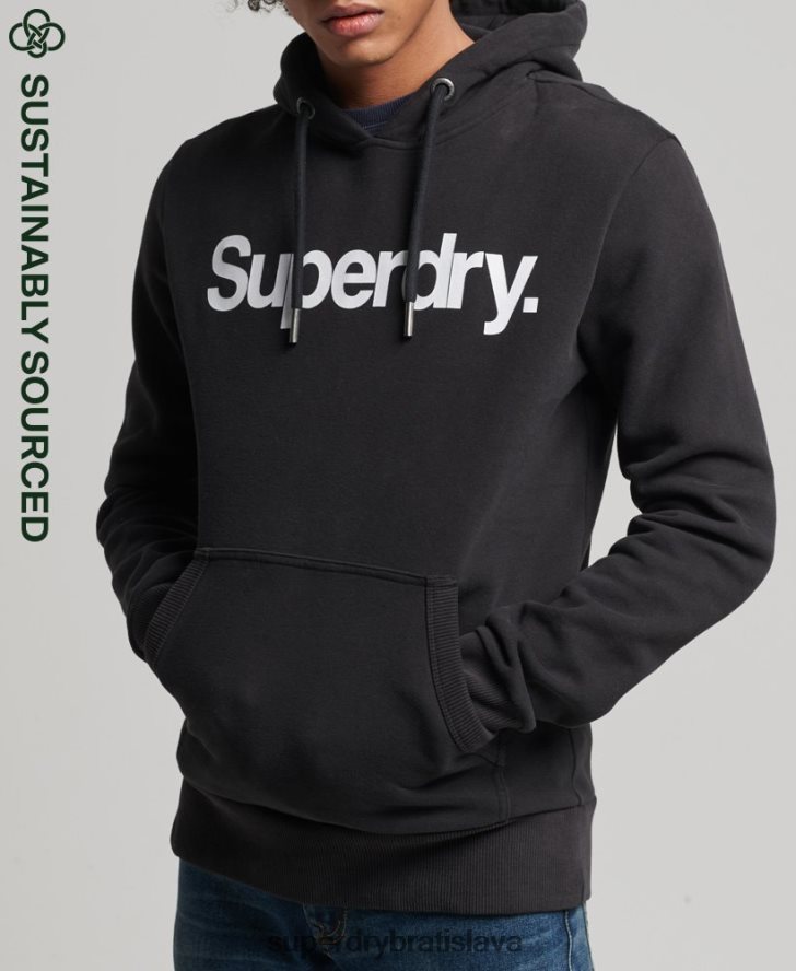 Superdry muži mikina s logom s logom z organickej bavlny 6B4ZTR5026 oblečenie čierna