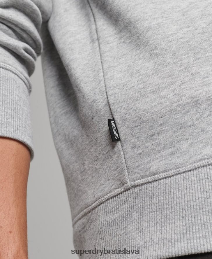 Superdry muži mikina s logom s polovičným zipsom z organickej bavlny 6B4ZTR5048 oblečenie sivá