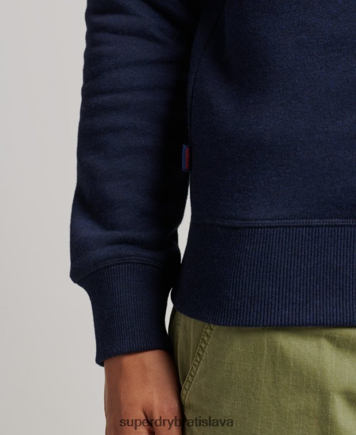 Superdry muži mikina s logom s polovičným zipsom z organickej bavlny 6B4ZTR5062 oblečenie námorníctvo