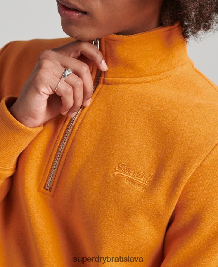 Superdry muži mikina s logom s polovičným zipsom z organickej bavlny 6B4ZTR5063 oblečenie žltá