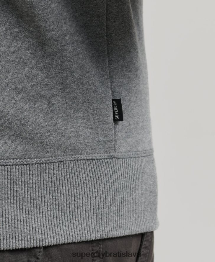 Superdry muži mikina s logom s polovičným zipsom z organickej bavlny 6B4ZTR5080 oblečenie sivá