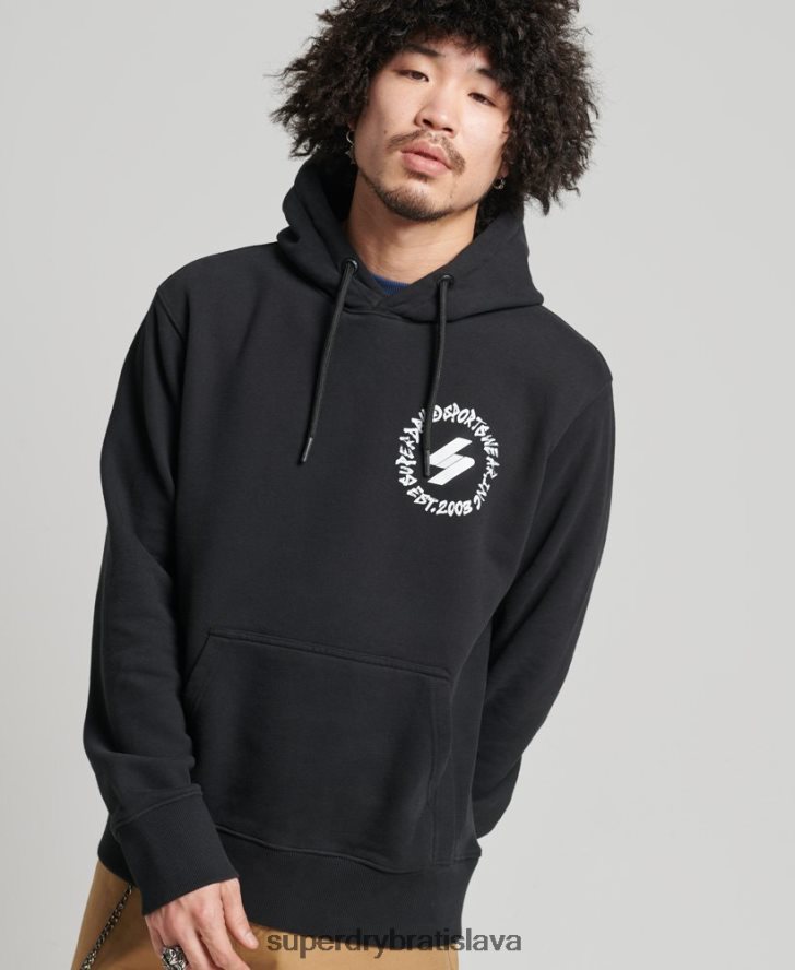 Superdry muži mikina s logom zemegule 6B4ZTR5119 oblečenie čierna