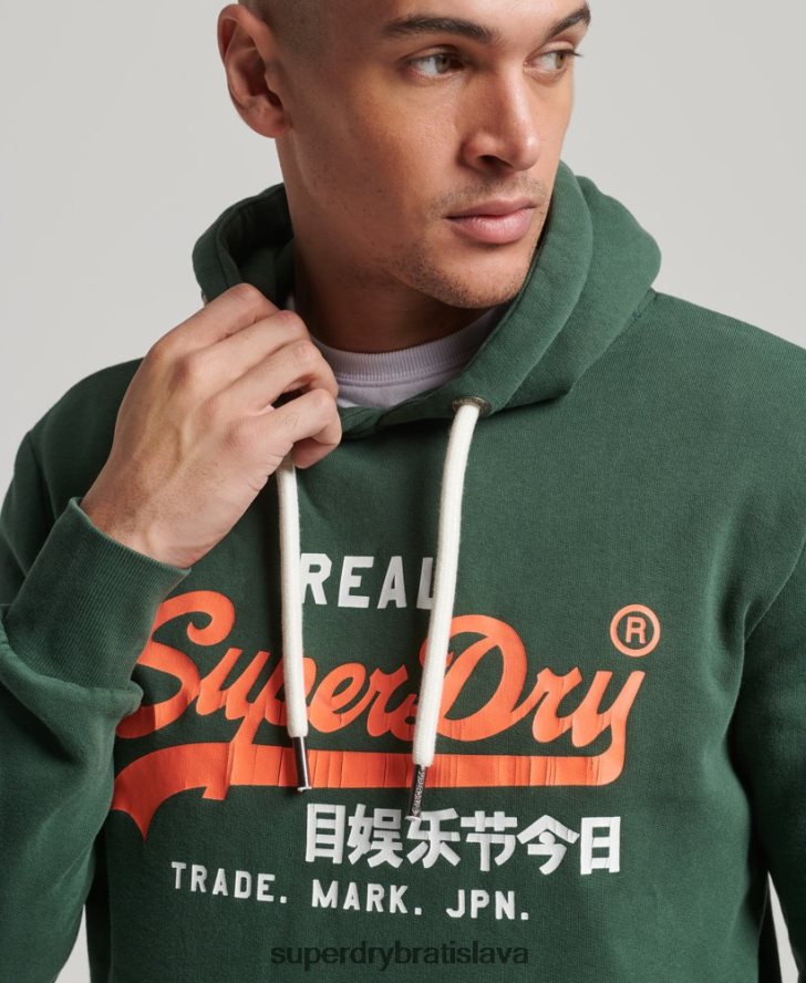 Superdry muži mikina s vintage logom americkej klasiky 6B4ZTR808 oblečenie zelená