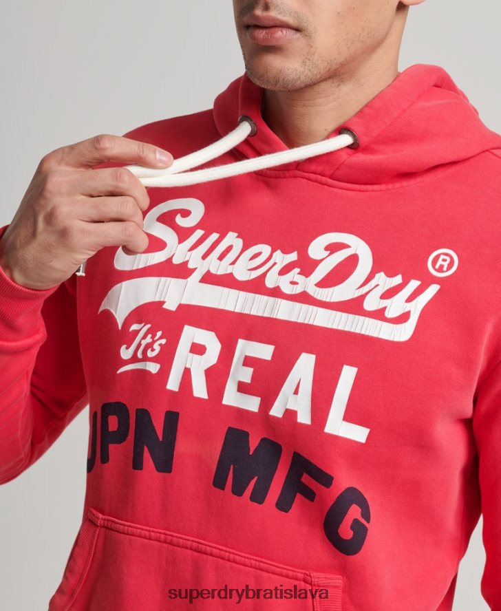 Superdry muži mikina s vintage logom americkej klasiky 6B4ZTR894 oblečenie červená