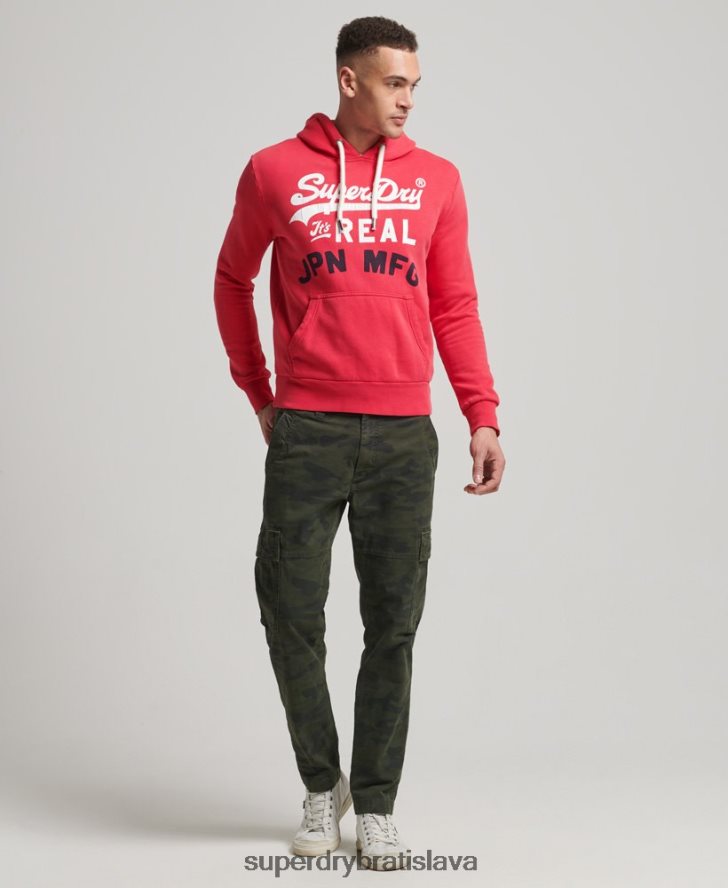 Superdry muži mikina s vintage logom americkej klasiky 6B4ZTR894 oblečenie červená