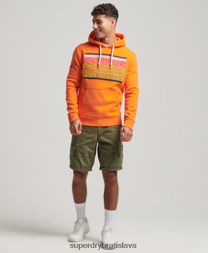Superdry muži mikina s vintage logom cali 6B4ZTR464 oblečenie oranžová