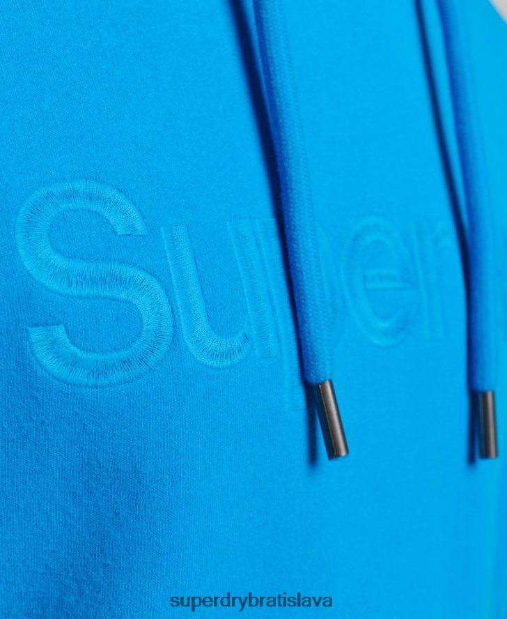 Superdry muži mikina s vyšívaným logom s tónovým jadrom 6B4ZTR5100 oblečenie Modrá