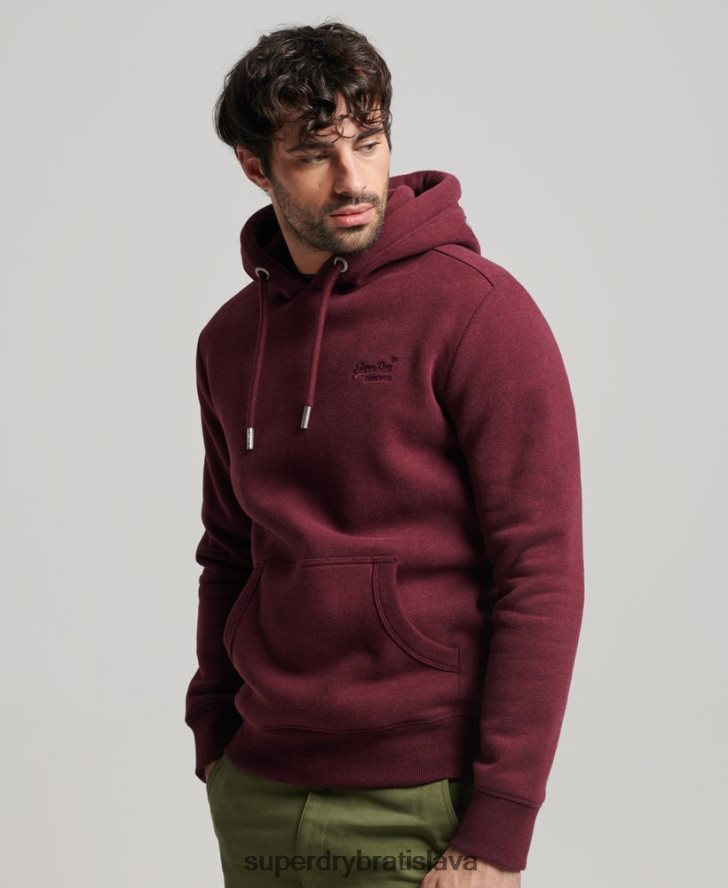 Superdry muži mikina s vyšívaným vintage logom 6B4ZTR455 oblečenie červená
