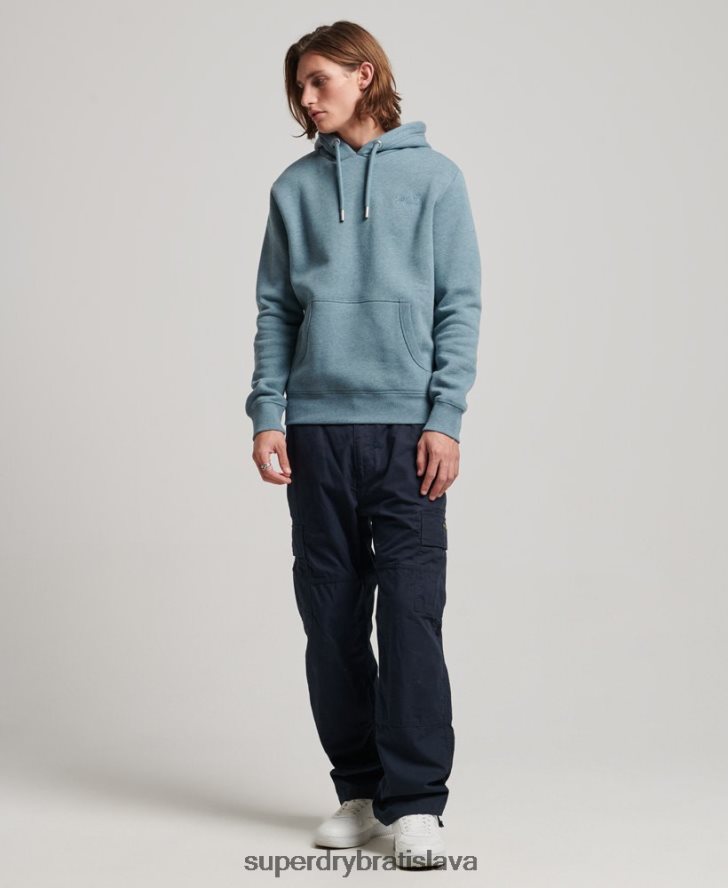 Superdry muži mikina s vyšívaným vintage logom 6B4ZTR474 oblečenie svetlo modrá