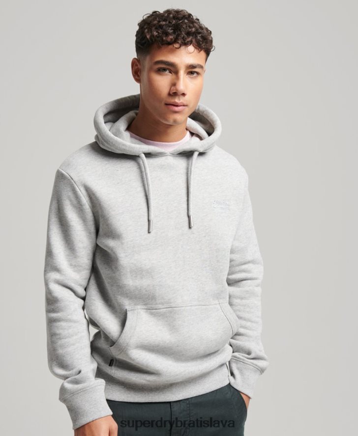 Superdry muži mikina s vyšívaným vintage logom 6B4ZTR477 oblečenie sivá